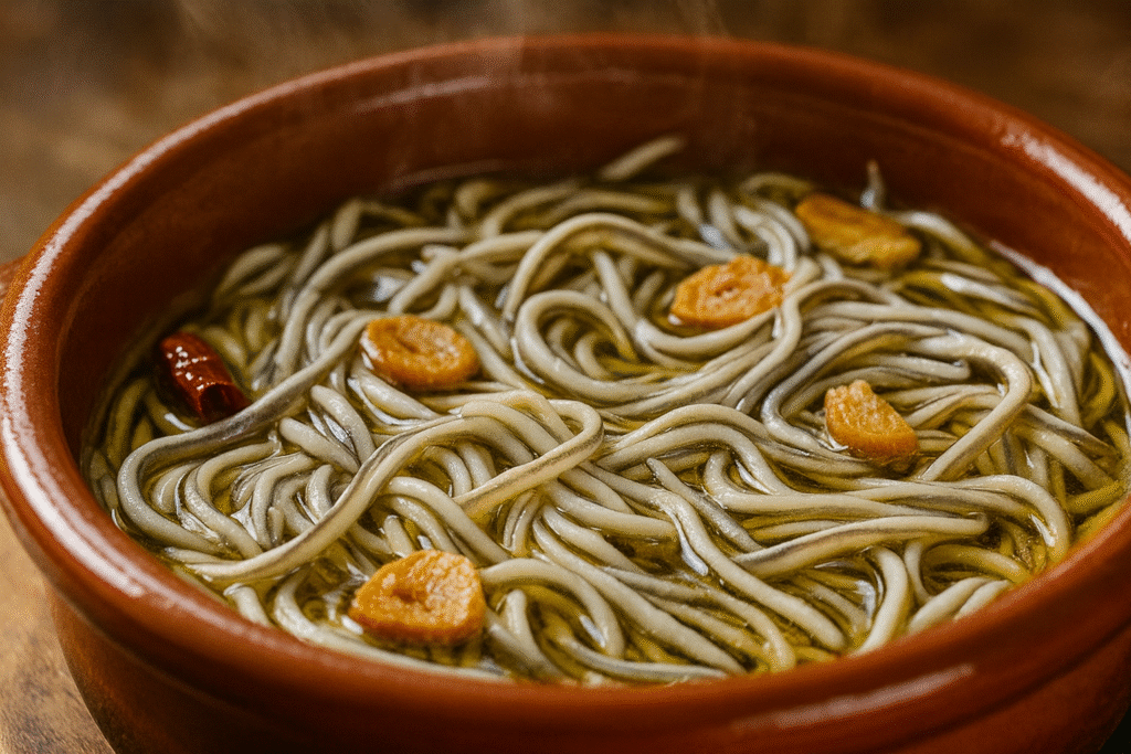 Angulas preparadas de la manera más tradicional y con auténtico sabor.